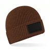 Winter hat - MOD. B442R:Walnut, 52% polyester / 47% acrylic / 1% elastane, Black, One Size